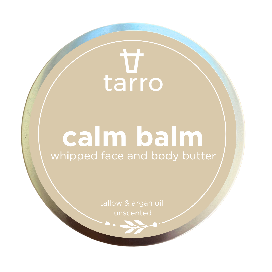 Tarro calm balm container on a white background